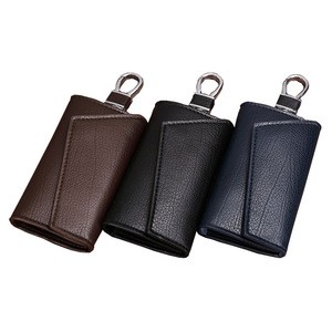 Buy Mens Leather Car Key Case Card Id Holder Wallet Key Ring Custom  Keychain Pouch from Shenzhen Weiyi Fashion Gift Co., Ltd., China