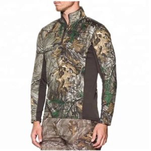 Merino wool camouflage 1/4 zip base layer outdoor military uniforms