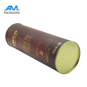 metal lids wholesale bespoke luxury Paper gift packaging tube for wine mailing shipping