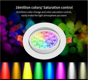 Mi Light LED Down light Ceiling Spotlight RGB CCT 9W Dimmable WIFI RF Remote Angle adjustable Round Recessed Light AC 110V 220V
