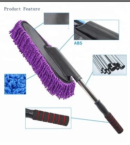 Microfiber Car Wash Brushes With Adjustable Handle Scalable Car Cleaning Brush Auto Care Washer Clean Tool Wax Dust Mop