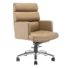 Mid back brown full grain boss executive leather office chair