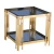 Import Minimalistic nordic simple mirror glass bedside side console table with golden legs from China