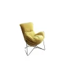 Modern Accent Chair Steel Living Room Chairs Velvet Metal Wire Base Soft Cushion Home Accent Egg Lounge Chair