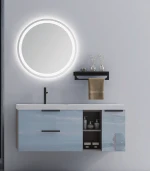Modern bathroom vanities modern bathroom cabinet LED mirror bathroom sinks with  shelf