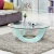 Import Modern bevel edge clear tempered glass Center Table Round Glass Coffee Table with special design glass base from China