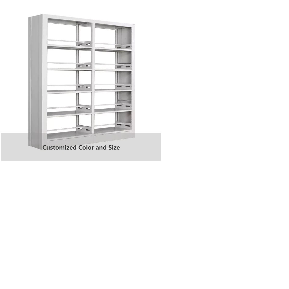 Modern Bookcase Design Metal Double Sided Fashion Steel School Library Bookshelf