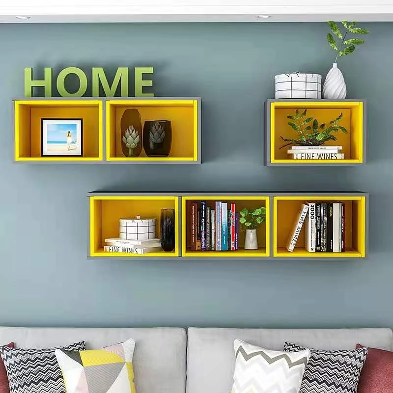 Modern fashionable wood wall shelf creative decoration frame on the wall living room bookcase bookshelf