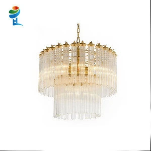 modern high quality european circular glass rod chandelier made in China