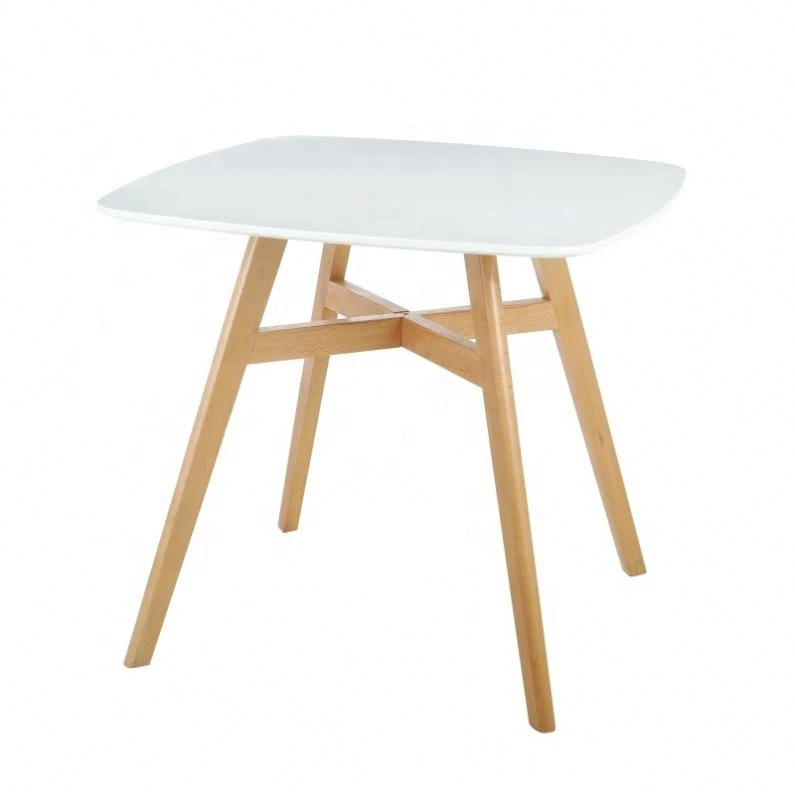 Modern home furniture round MDF top dining table wood legs