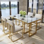 Modern light luxury restaurant furniture simple design glass dining table rectangular dining table