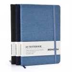 MONSON Custom Stylish Denim Cover Ruled/Lined Notebook A5 Pu Leather Notebook with Inner Pocket