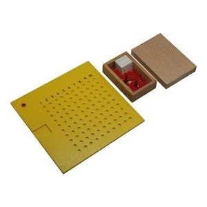 Montessori Material Educational Wooden Maths Teaching Aids Multiplication Board inc Bead Box for Infants