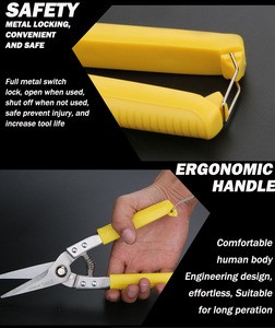 Multi-purpose Straight Black Head Scissors Tin Snips  Iron Sheet Alloy Metal Heavy Duty Shear Scissors For Cutting Iron