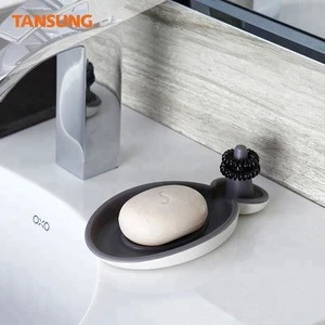 Multi-use Funny Bathroom Plastic Soap Dish with Ring Holder