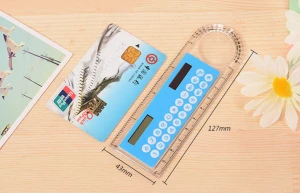 multifunctional mini fashion 8 digital solar calculator with  ruler and magnifier