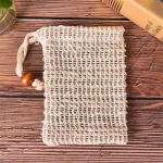 Natural hign quality sisal soap bag handmade mesh soap bag saver pouch holder bath soap holder bathroom New