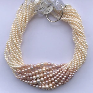 Natural Rose Pink, Cream, White Color Freshwater Pearl Stone Round Potato Shape Beads Strand at Wholesale Dealer Price Shop Now