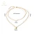 Import NC-426 Wholesale temperament 40.5+4CM stainless steel simple star + imitation pearl double layer gold ladies necklace from China