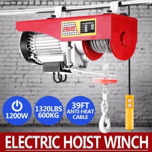 New 1320lbs Mini Electric Hoist Crane Overhead Garage Winch Remote Control Auto Lift