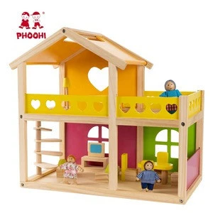 New 3 Layer Children Pretend Play House Game Toy Pine Wood Dollhouse For Kids
