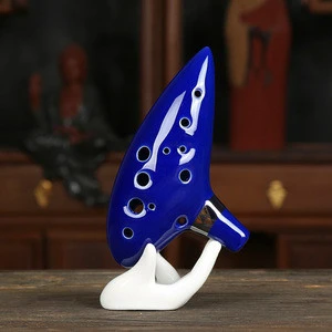 New Arrival 12 Hole Ocarina Ceramic Alto C Legend of Zelda Ocarina Flute Blue Instrument decoration