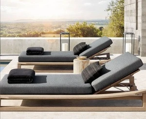 New arrival outdoor wooden patio garden chaise lounge furniture clearance