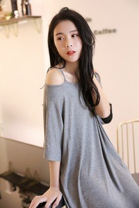 New Arrival Women Smart Casual Large Size Loose Modal Bat Sleeves Shoulder Straps Nightdress Home Wear