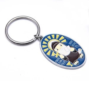 New custom metal enamel gifts religious souvenirs with key chain