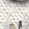 New Design Cube 3D Beveled Hexagon Shaped Mosaic Tile