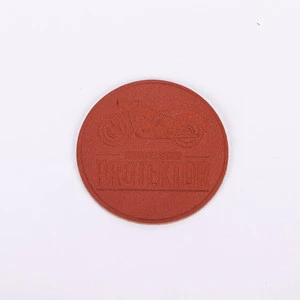New Design Custom Embossed Brand Name Logo Soft Suede Leather Garment Patches Labels With Iron On
