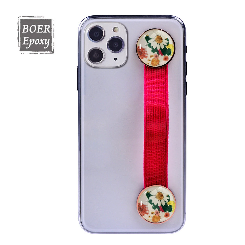 New design custom logo elastic grip phone case phone strap