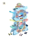 New design DIY self-assemble ramps race gliding car track toy set with mini cars for toddlers kids