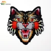 New design embroidered patch machine made tiger patch cloth back