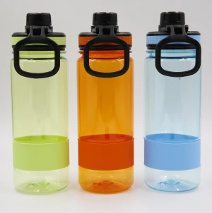 New design Transparent TRITAN sports bottle 3 color 3 size with special sports head and Antiskid belt and handle hook