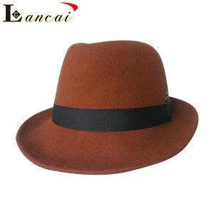 New design wholesale custom vintage elegant jazz winter bowler felt fedora hat