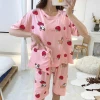 New Design Wholesale Women Sleepwear Nightwear Short Sleeve Short Pants Pajamas