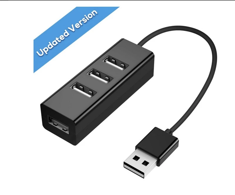 New High Speed Thin Slim 4 Ports USB 2.0 Hub USB Hub With Cable For Laptop PC Computer Wholesales Black/White