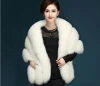 new premium natural real white fur shawl /faux fur warm knitted shawl for sale