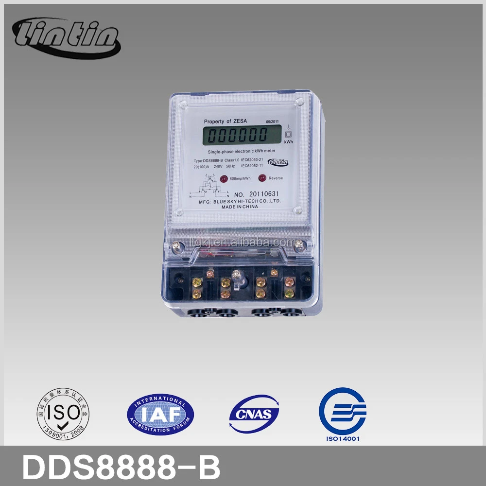 New short terminal cover type DSS8888 1P2W LCD electrical static ENERGY kWh  electricity meter/watt hour meter
