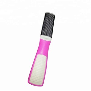 New Style Pedicure Callus Remover with Fold Pink Plastic Handle Stainless Steel Foot files