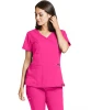 New Style V-neck Medical Scrubs Uniform Wholesale Pink Color Waterproof Scrubs