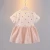 Import New Summer Short Sleeve Pleat Green Pink Yellow 1-4 Years Old Skirts O-Neck Ruffle Flower Kawaii Girls Cotton Dresses from China