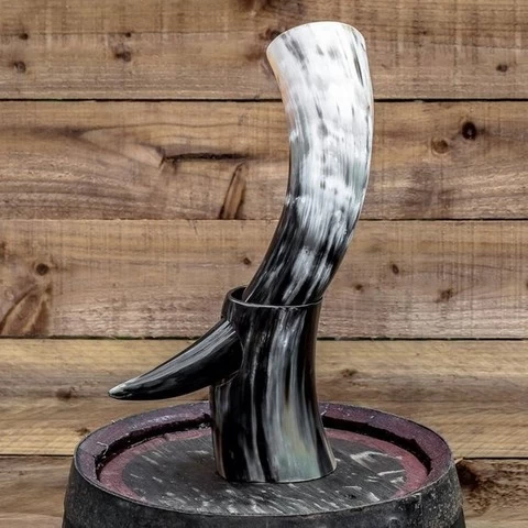 New Viking drinking horn with stand