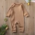Import Newborn  Boy Footie  Pajamas Ruffle Ribbed Jumpsuit Knitted Solid Outfits Cotton Baby Rompers With Zipper from China
