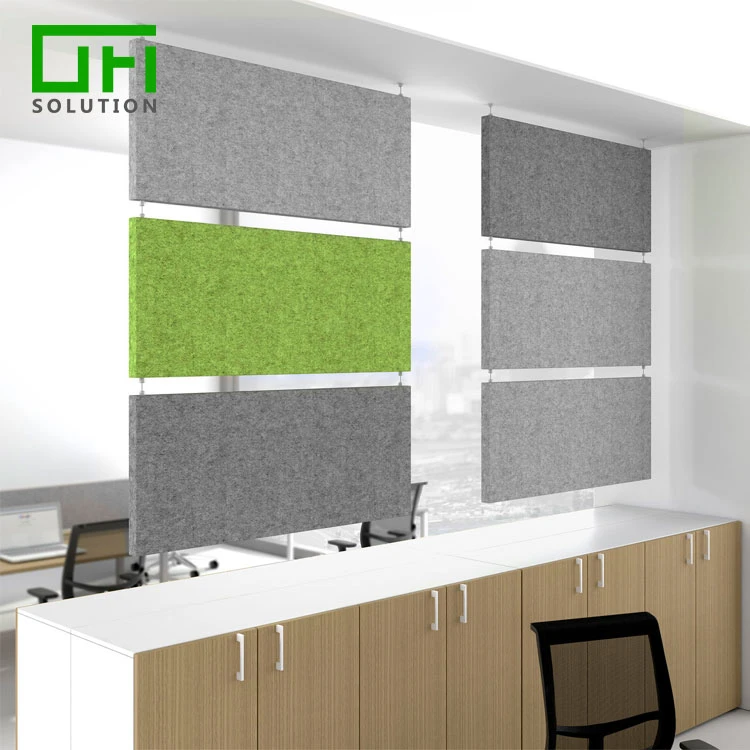 Noise Insulation Easy Install Polyester Fiber PET Acoustic Board Sound Absorbing Material Acoustic Hanging Felt Panel