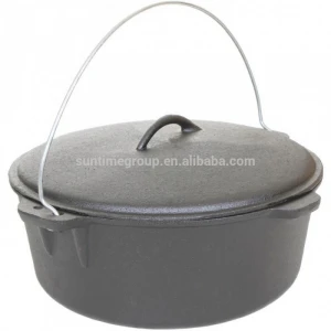 Non Enamel Cast Iron Dutch Oven for Camping