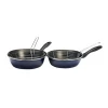 Non stick coating enamel tableware kitchenware cookware non stick cast iron deep frying pan set