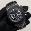Oak black case 3-eyes dial auto date 316L stainless steel case luxury brand sport watch