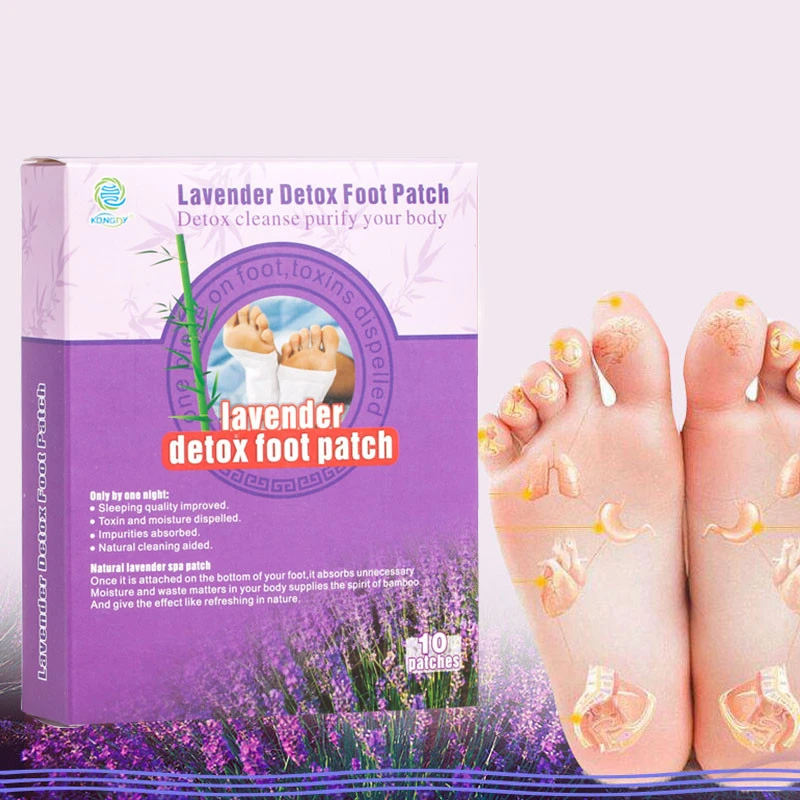 OEM purify blood bamboo vinegar lavender slim foot detox patch with CE,GMP
